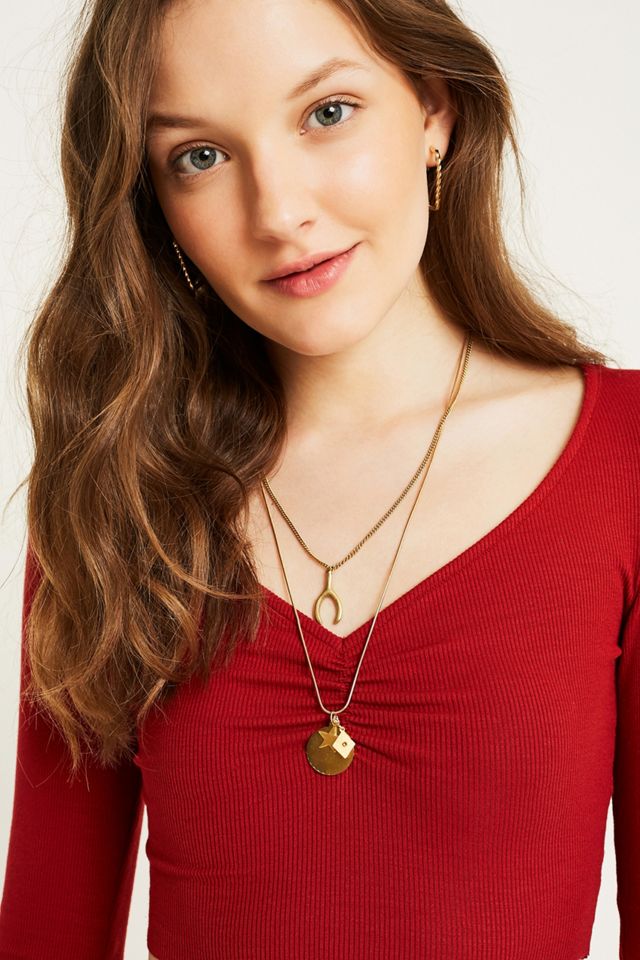 UO Mia Ruched Front Long-Sleeve Shirt #2