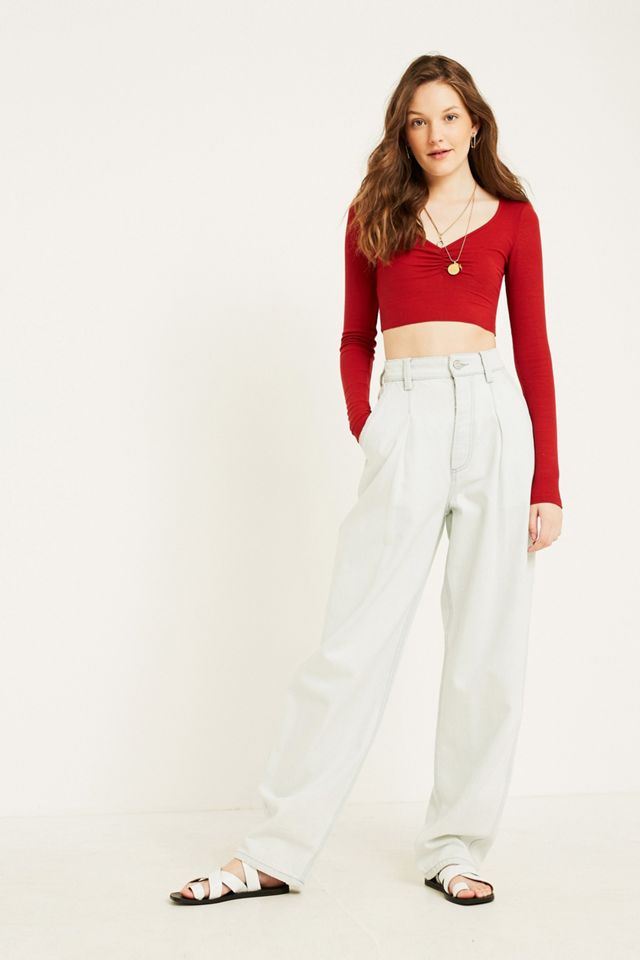 UO Mia Ruched Front Long-Sleeve Shirt #3