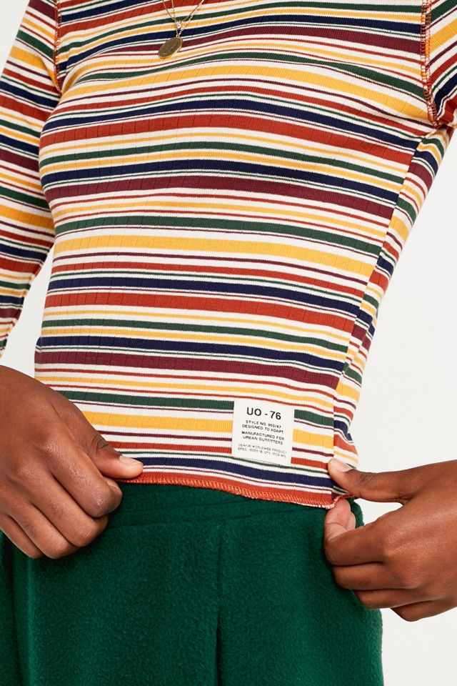 UO Neutral Stripe Long-Sleeve T-Shirt #1