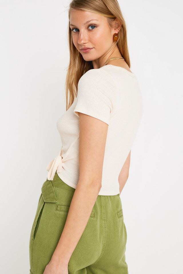 UO Short-Sleeve Ballet Wrap Top #2