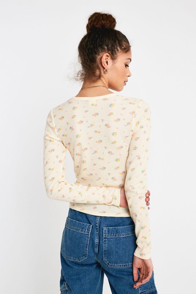 UO Ditsy Floral Slim Grandad Long-Sleeve Top #2