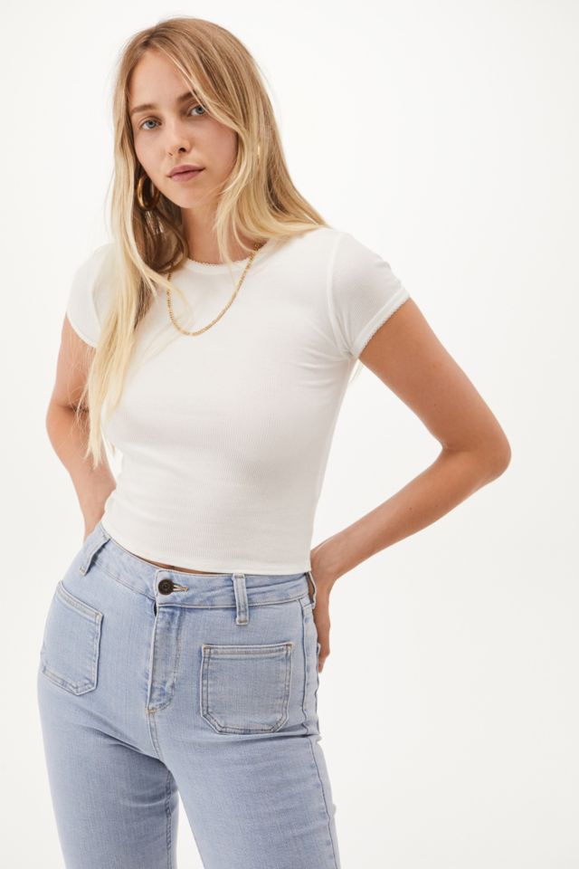 UO Picot Trim Baby T-Shirt | Urban Outfitters UK