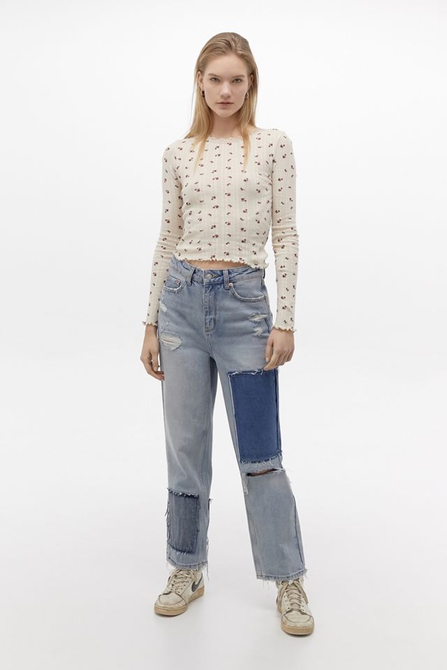 UO - Haut manches longues Pointelle à petites fleurs  #2