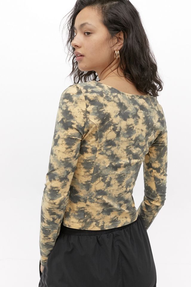 UO - Haut effet tie-dye à encolure dégagée et coutures apparentes #3