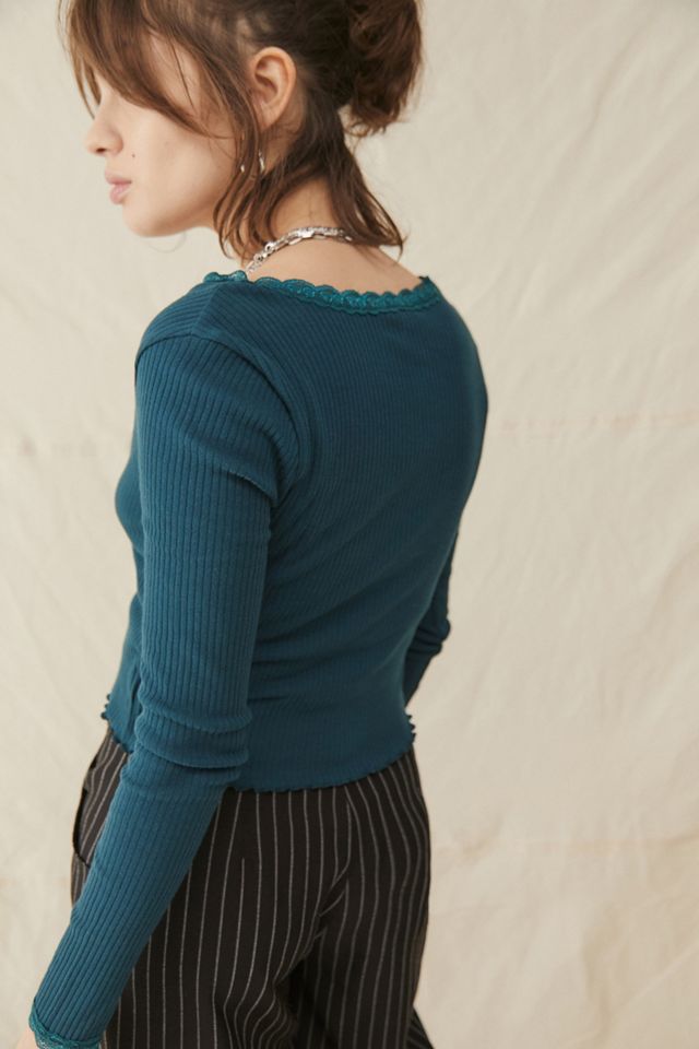 UO Ribbed Lace Cardigan & Cami Twin Set #2