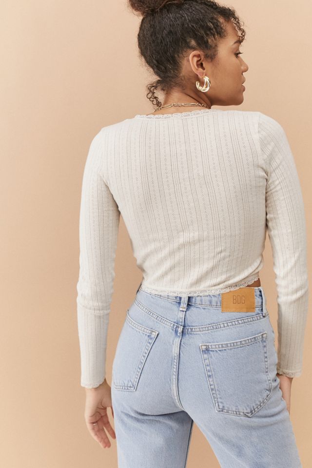 UO Lola Pointelle Crop Top #2