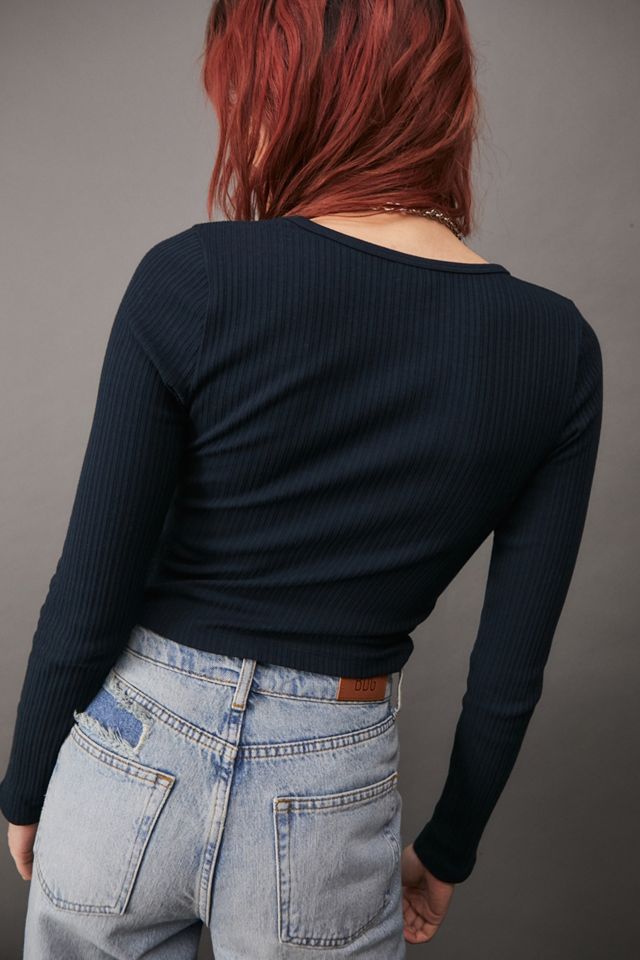 UO Emily Ribbed Long Sleeve Top #2
