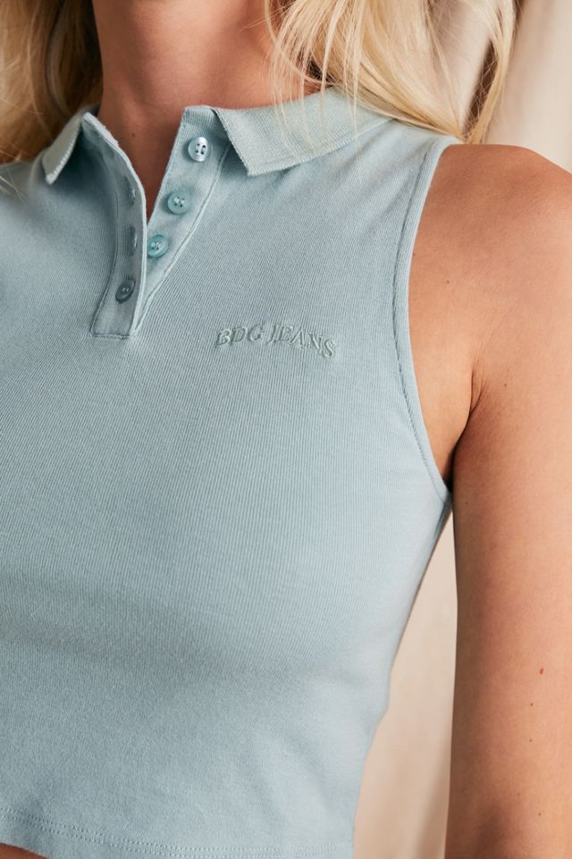 BDG Cropped Polo Tank Top  #1