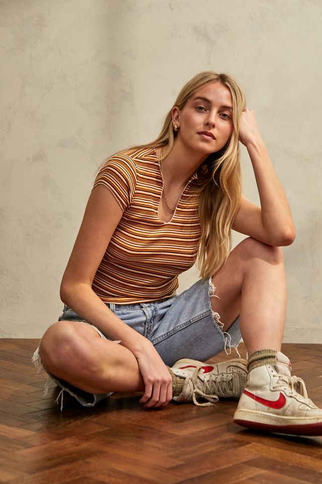 UO Stripe Nala Notch Neck Top  #1