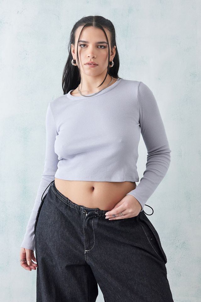 BDG Long Sleeve Ringer Crop Top | Urban Outfitters UK