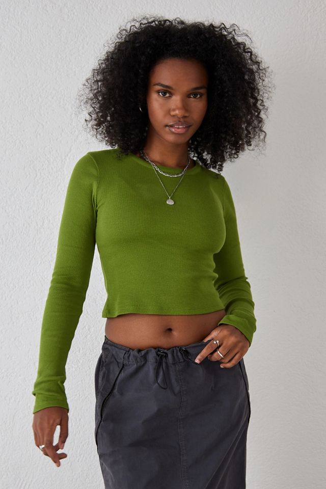 BDG Long Sleeve Ringer Crop Top | Urban Outfitters UK