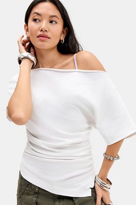 Silence + Noise Sai Ruched Waist Tee