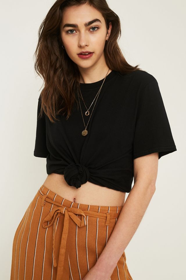 UO Knot-Front Oversized Short-Sleeve T-Shirt #1