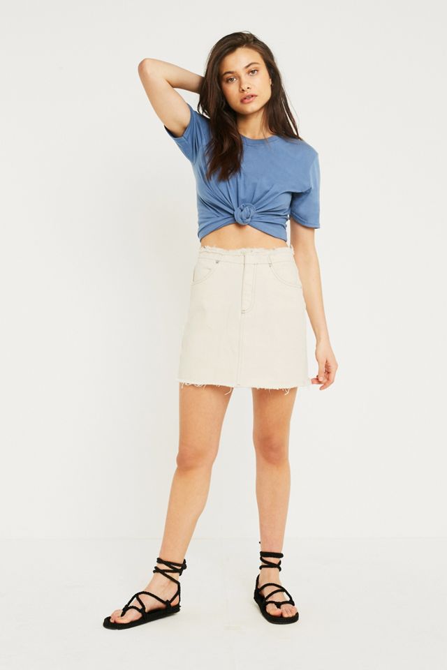 UO Knot-Front Oversized Short-Sleeve White T-Shirt #3