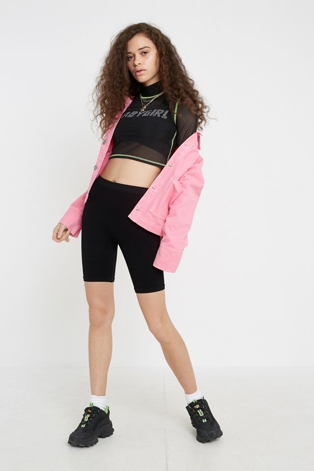 UO Babygirl Gem Black Mesh Long-Sleeve Top #1