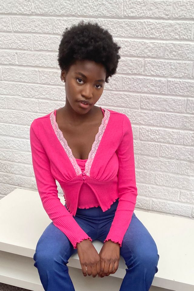 Urban outfitters shop pink cardigan