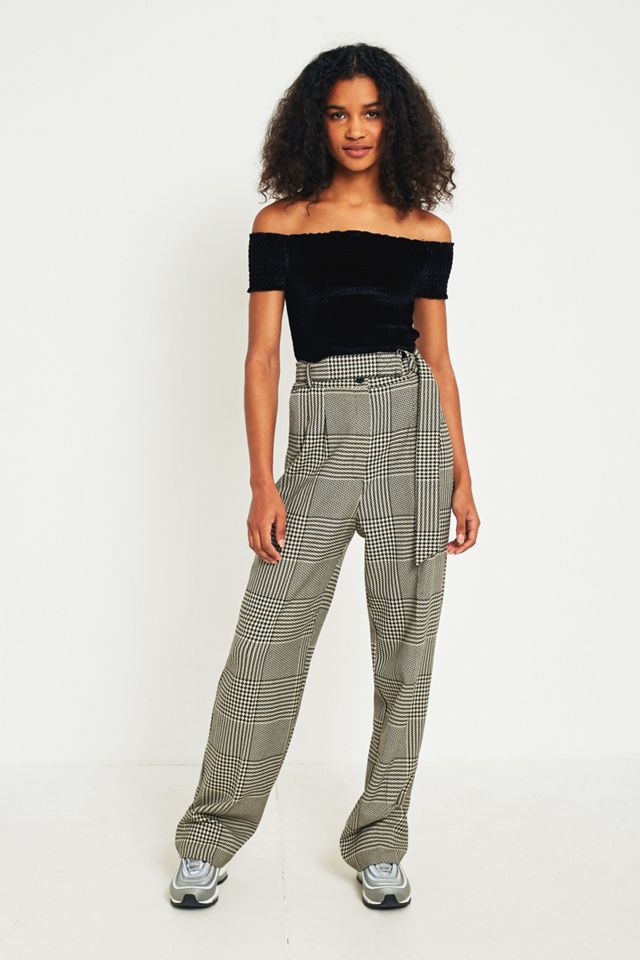 Light Before Dark Bardot Velvet Smocked Off-the-Shoulder Top #2