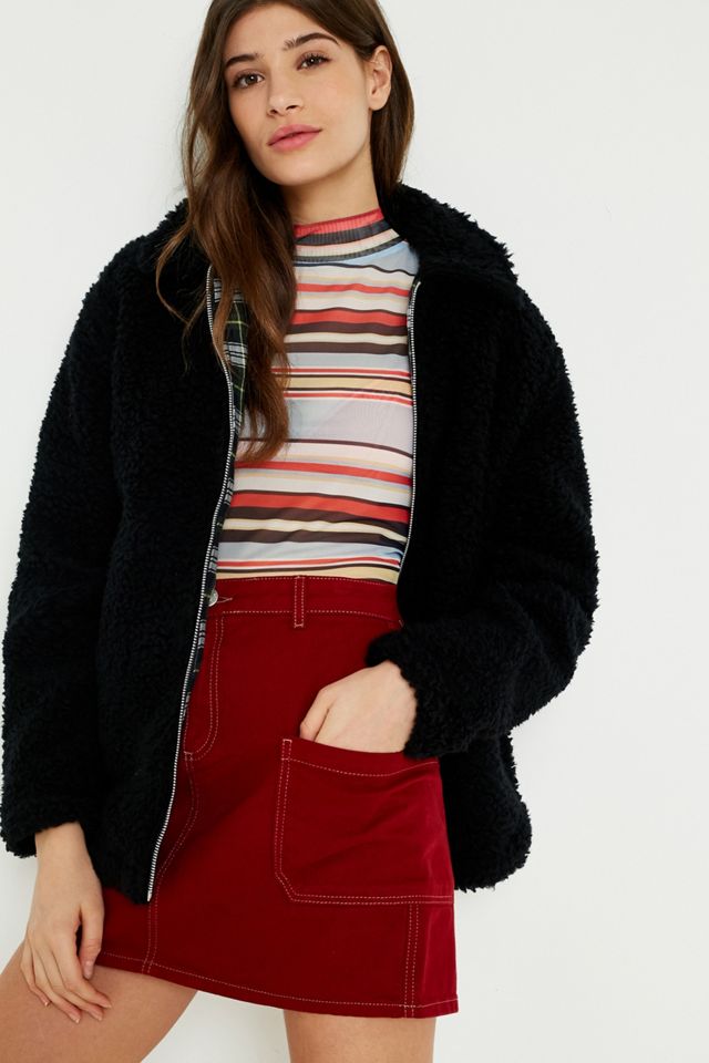 UO Striped Sheer Mesh Funnel Neck Top #2