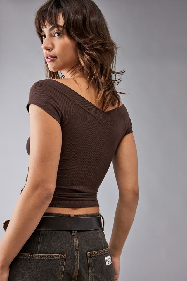 BDG Shannen Ribbed V-Neck Top #3