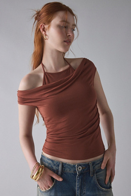 UO Marni Twoffer Short Sleeve Top - Pink S at Urban Outfitters