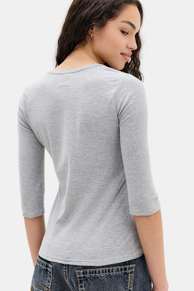 Camiseta UO Spill The Tee Cuello en V Manga 3/4 #3