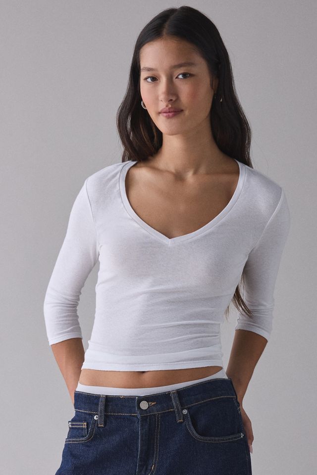 Maglietta a maniche 3/4 con scollo a V UO Spill The Tee #1