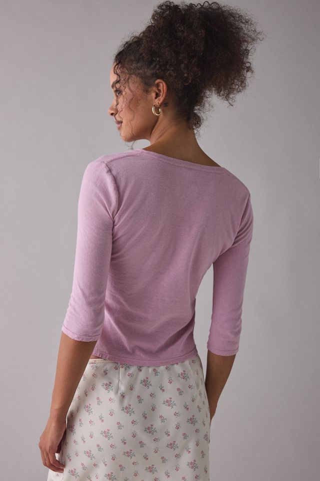 UO Spill The Tee V-Neck 3/4 Sleeve T-Shirt #3
