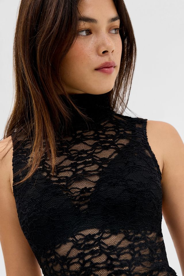 Silence + Noise Caden Lace High Neck Top #2