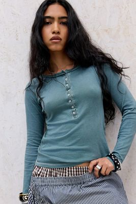 BDG Baxter Long Sleeve Henley T-Shirt