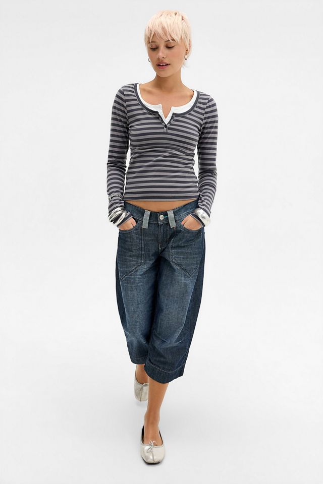 UO Ayla Notched Long Sleeve T-Shirt #1