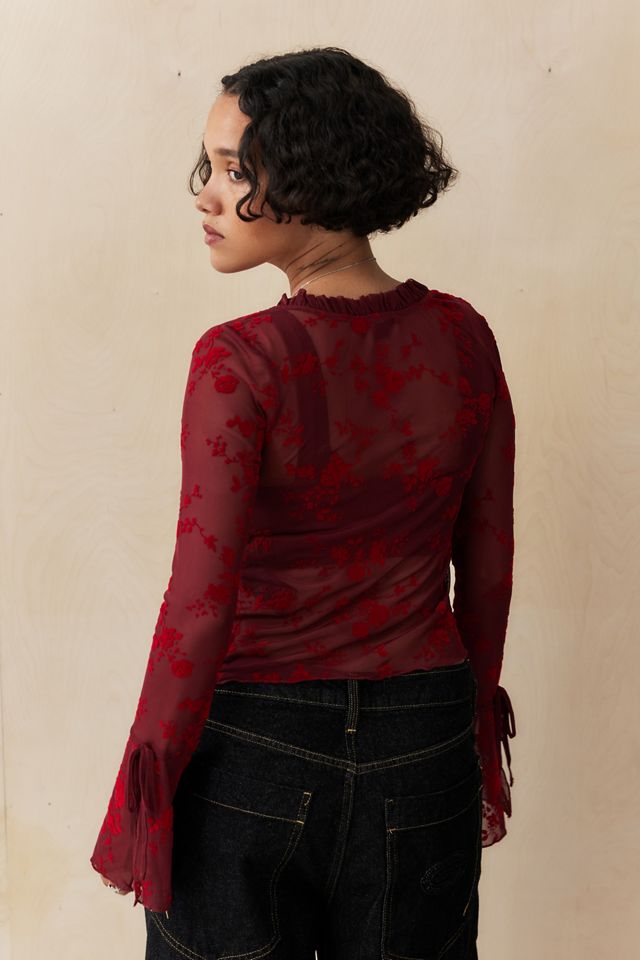 Silence + Noise Tilly Flock Tie-Up Cardigan #3