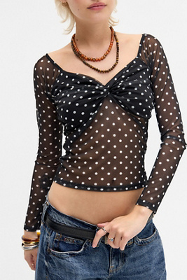 Haut manches longues en maille à pois Aria en taille: XS - Silence + Noise - Modalova