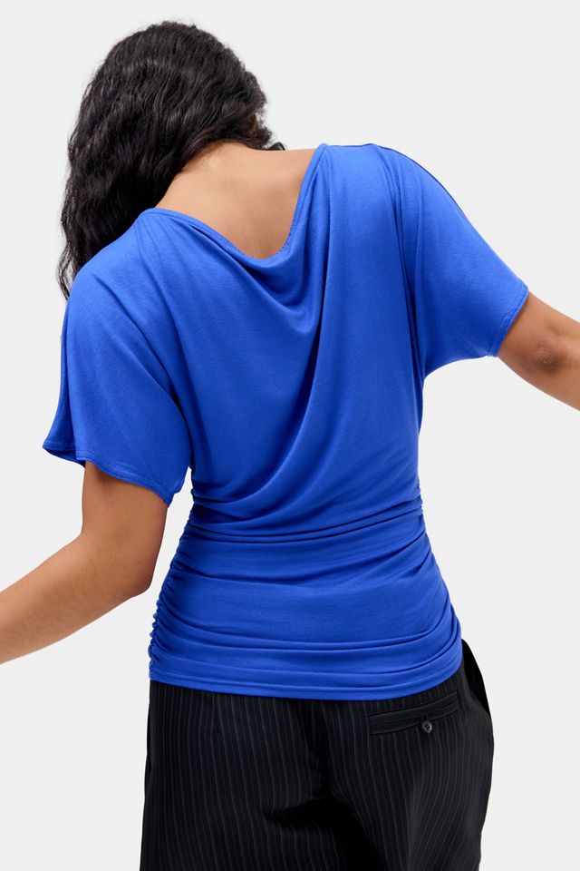 Silence + Noise Sasha Slash Neck Ruched Waist T-Shirt #3