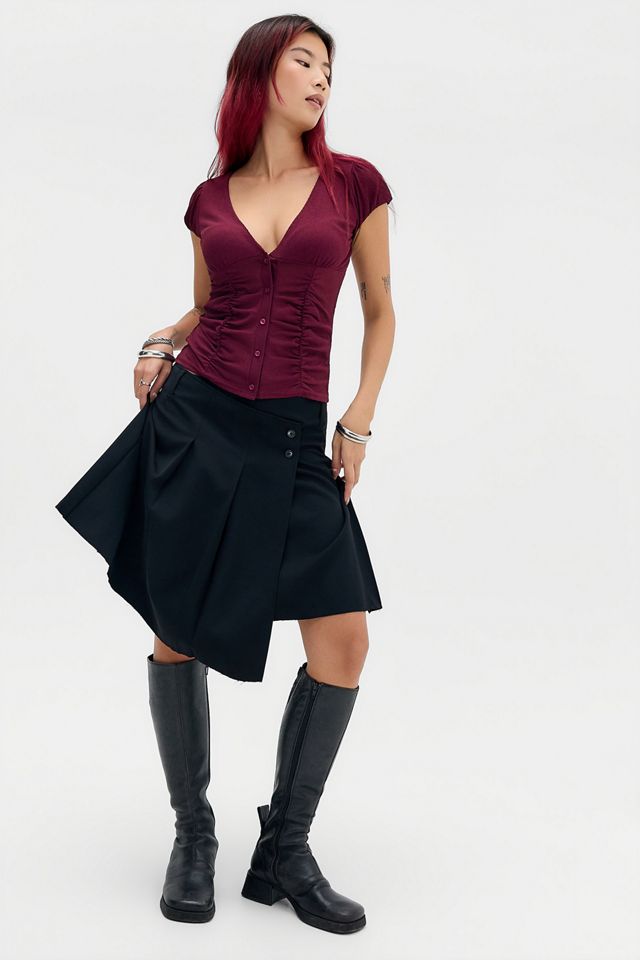 UO Penny Gerafftes Mesh-Hemd #1