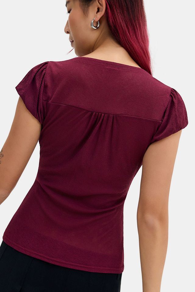 UO Penny Gerafftes Mesh-Hemd #3