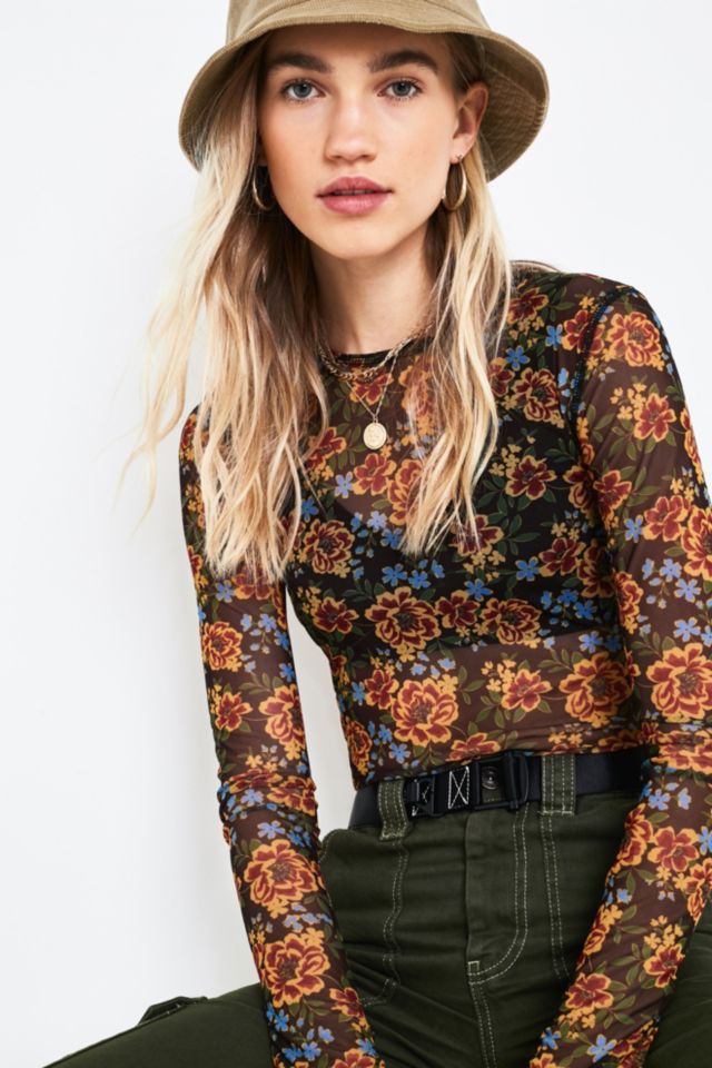 Floral mesh top hotsell urban outfitters