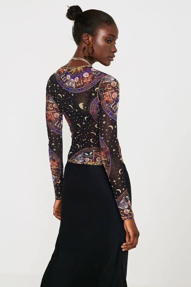 UO Horoscope Mesh Crew Neck Top #3