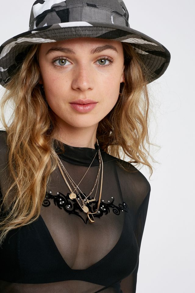 Urban Outfitters – Netzstoff-Longsleeve mit beflocktem Design #2