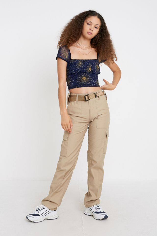Urban Outfitters Mesh-Top mit Sonnenmuster und quadratischem Ausschnitt #1