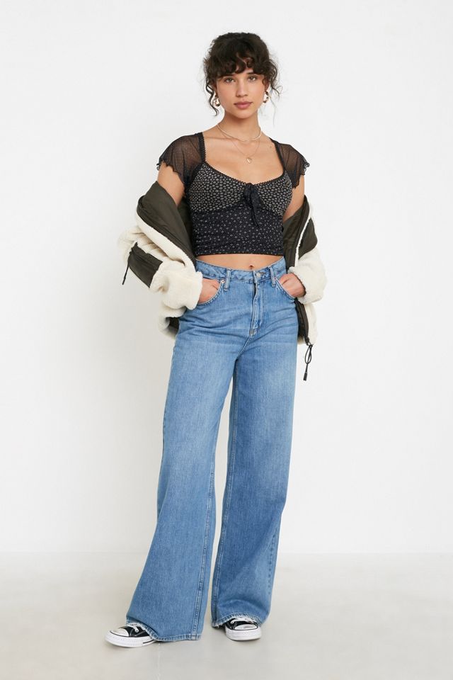 UO Patchwork Sweetheart Mesh Top #1