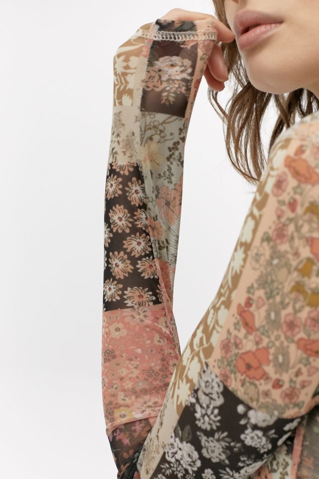 UO Pretty Patchwork Mesh Top #1