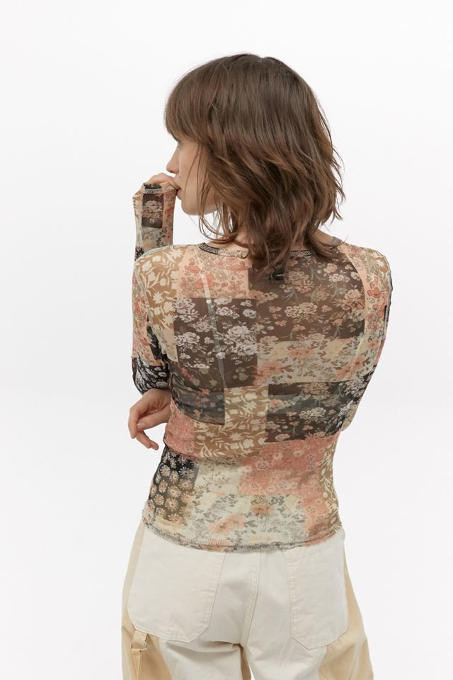UO Pretty Patchwork Mesh Top #3