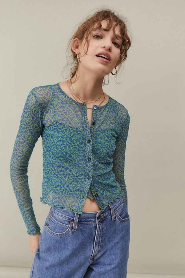 UO Print Mesh Cardigan & Cami Twin Set #2