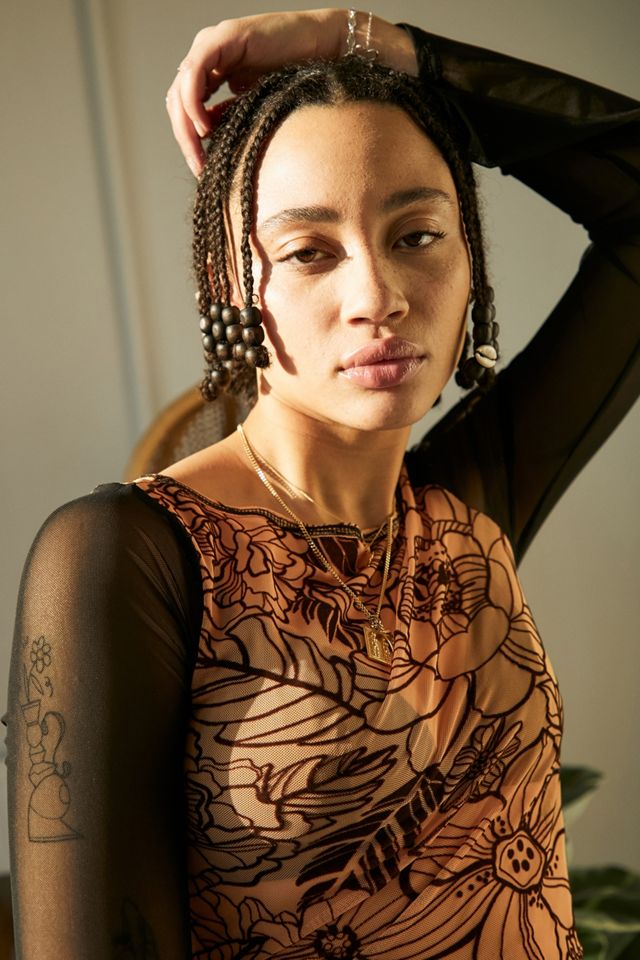 UO - Haut en maille floquée Talia années 70 #1