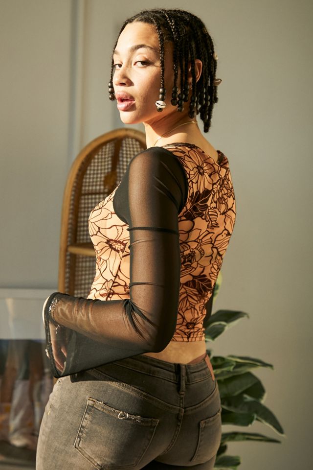 UO - Haut en maille floquée Talia années 70 #2