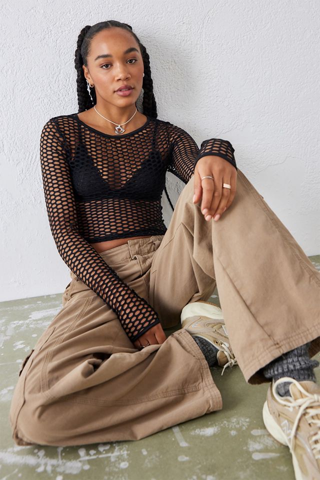 UO Wide Fishnet Long-Sleeved Top #1