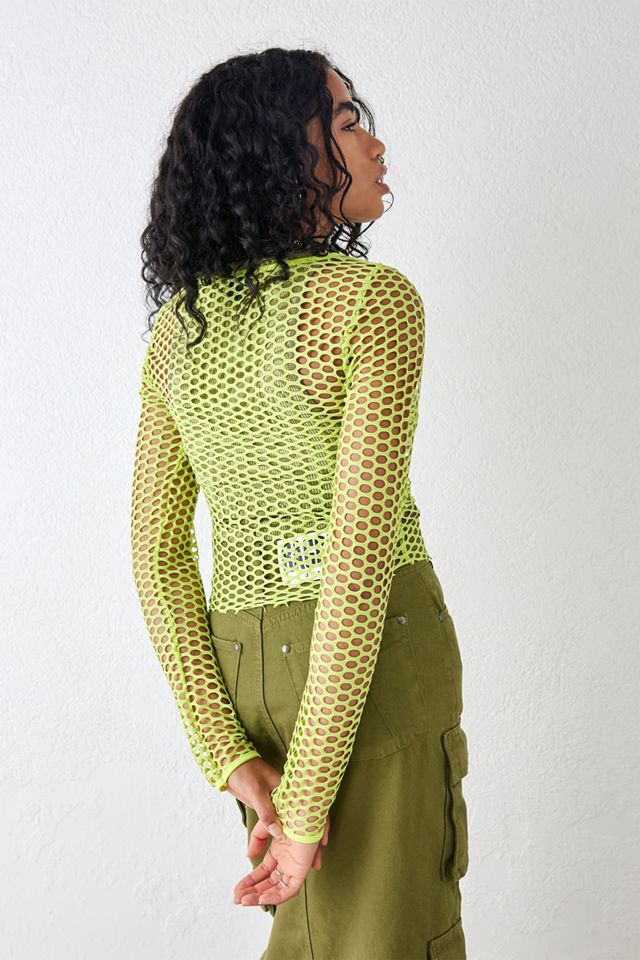UO Wide Fishnet Long-Sleeved Top | Urban Outfitters UK