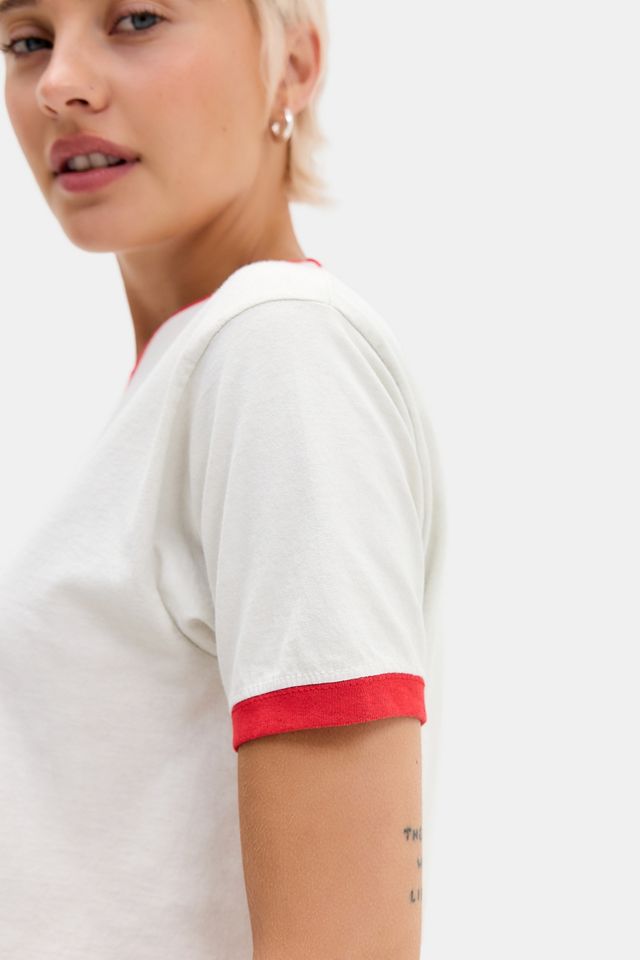 T-shirt Ringer blanc BDG #2