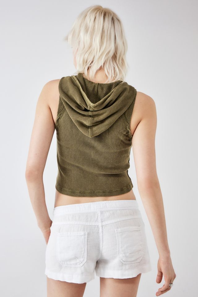 Sleeveless hooded crop on sale top