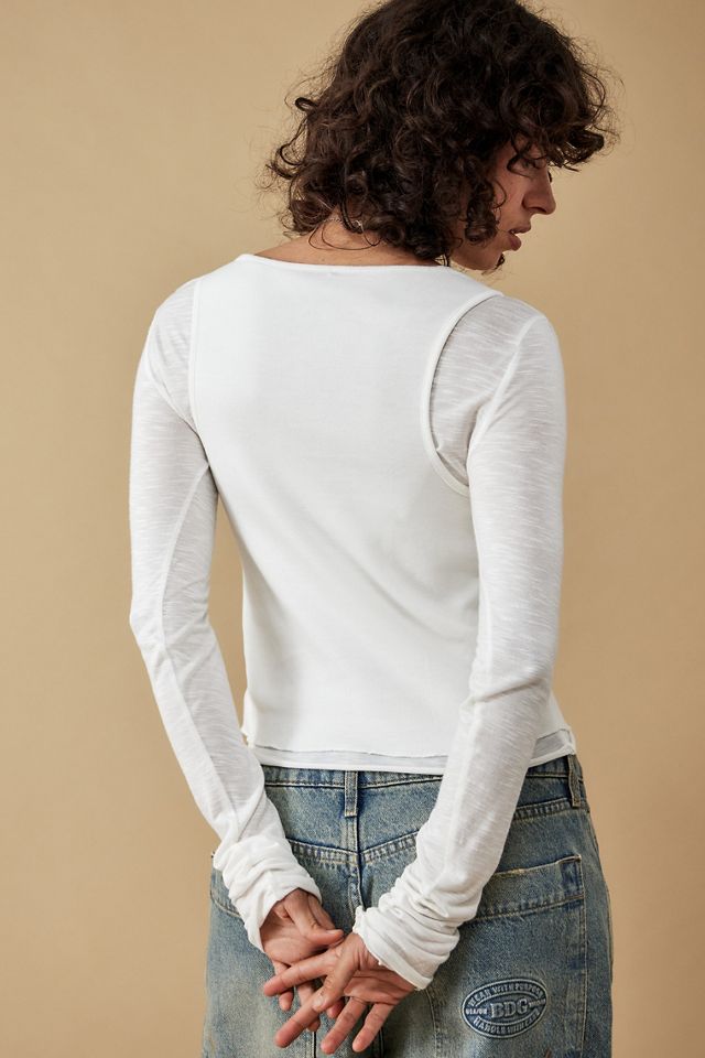 BDG Double Layer Long-Sleeved Layered T-Shirt